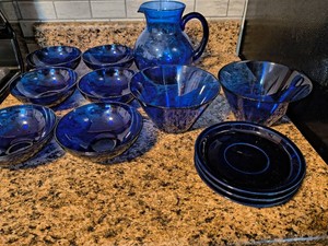 COBALT BLUE GLASSWARE - 12 Piece Set