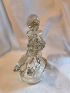 Glass Goose Girl Figurine