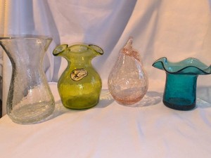 Vintage Multicolor Crackle Glass
