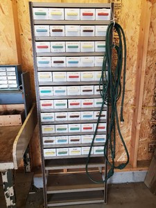 Large Home made Metal Hardware Organizer Cabinet
