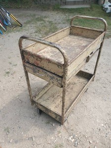 Solid Metal Rolling Cart with Drawer 31 Tall