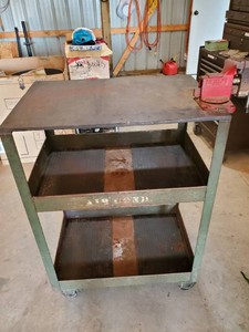 Solid Metal Rolling Cart with Mounted Vice