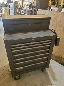 Multi tier Craftman Stackable rolling Tool Cabinet Filled with a lot of Vintage tools
