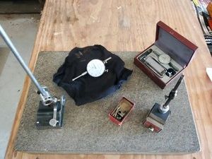 Stone Surface Plate, Starrett Surface Gauge, Starett Magnetic Base, intreped indicator, Mitutoyo indicator