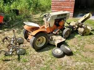 Vintage Sears Suburban 6 Speed 12hp Lawn Tractor with Snow Plow and Cultivator