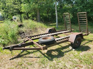 Metal Hauling Trailer with Permanent License and open center Wheel assembly