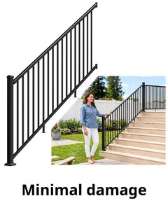 $240 Egadis 36x8 ft Aluminum Stair Kit, Black