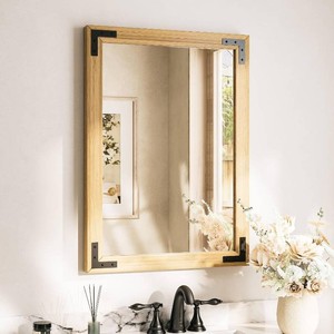 Natural Wood Mirror 22x30 for BathBed Vanity