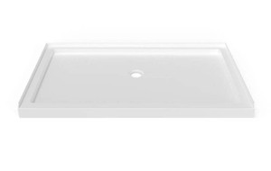 $440 36 x 60 Center Drain Shower Base, White