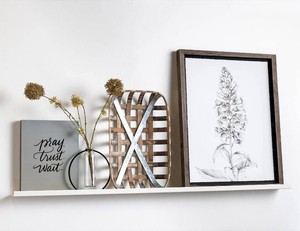 $115 Infinite Design 60 Metal Wall Shelf, White