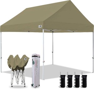 $170 Eurmax 10x10 Pop Up Canopy Tent, Khaki