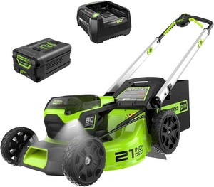 $390 Greenworks 60V 21 in Push Lawn Mower, 5.0Ah