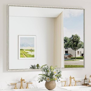 $230 Keonjinn 48x36 Brushed Nickel Mirror