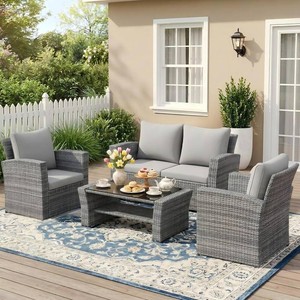$330 Wisteria Lane 4-Pc Patio Set, Ash Gray