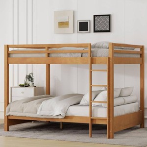 $440 Bellemave Queen Bunk Bed, Wood, Ladder