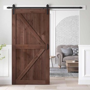 $237 38x84 Sliding Barn Door with Hardware, Coffee