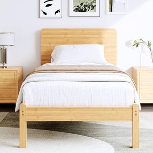 $176 BOSRII 14 Twin Bamboo Bed Frame