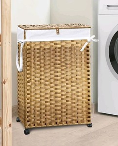 70L Slim Handwoven Rattan Laundry Hampers $39.99 Retail - Brand New