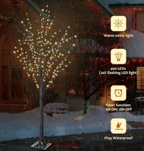 5FT Lighted Birch Tree with 400 LED Lights $49.99 Retail - Brand NewShipping Not Available