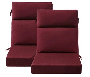 Set of 2 Sunbrella Spectrum Ruby High Back Patio Cushions $85.00 Retail - Brand New