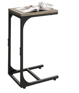 C-Shaped Greige Wood End Table $39.99 Retail - Brand New