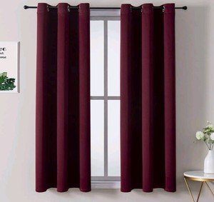 Burgundy Red Thermal Insulated Blackout Curtains 2-Pack - Brand New