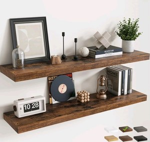 48 Rustic Brown Floating Shelves Set of 4 $99.99 Retail - Brand New