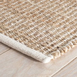 $165 S & L Homes Jute Pulse Handwoven Natural Area Rug for Living Room Bedroom Kitchen Hallway Entryway- Rustic Vintage Farmhouse Decor - (6 x 8 Natural Ivory)