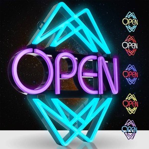 $197 Open Sign for Business with 49 Color Combinations   ULTRA BRIGHT LED Neon Sign Visible Day and Night   Large Window Sign   by Element Lux Signs   20 x 22in