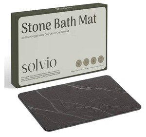 Quick Dry Shower Stone Bath Mat, Super Absorbent & Non-Slip 24 x 16 Inch Diatomaceous Earth Mat, Durable & Easy to Clean Diatomite Bath Mat for Bathroom FloorKitchen (Charcoal)