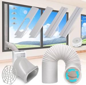 Portable AC Window Vent Kit with 5.9 Portable Air Conditioner Exhaust Hose  Strengthern Sealing, Adjustable Length 16.9-62.1, for All Sliding Window, Hose Length Up to 59, for 5.9 Portable AC Unit