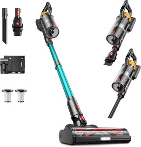 Cordless Vacuum Cleaner for Home, 60 Mins Runtime, 650W 55KPa Stick Vacuum  Rechargeable, Powerful Suction, 8-in-1 Stick Vacuum with Charging Dock Station, Versatile for Carpet, Hard Floor, Pet Hair