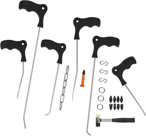 LadyRosian 23PCS Dent Repair Rods Tools Paintless Dent Repair Stainless Steel Kits with S-Hook for Car Auto Dents Hail Damage Removal Set