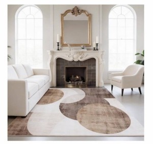 Washable Area Rugs 9x12 Non-Slip Modern Abstract Soft for Living Room Entryway Bedroom Nursery, Print Pattern, Brown
