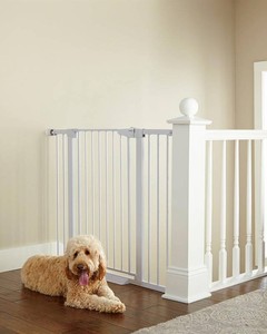 $120 Cumbor 36 Extra Tall Baby Gate, 30-46 Dog Gate Indoor White  Dual Lock Pet Gates with Wide 2-Way Door, Easy Install Safety Gates for Babies and Pets, Fits Doorways, Stairs & Entryways