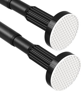 Shower Curtain Rods 32 48Inch,Black Tension Curtain Rod  1 Diameter Spring Loaded Curtain Rods No Drilling, Easy to Install, Adjustable Tension Rod for Window, Doorway,Bathroom