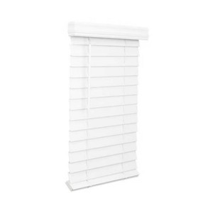 Lotus & Windoware Cordless 2-12 inch Faux Wood Room Darkening Horizontal Blind, 39 W x 60 L, Bright White, Smooth