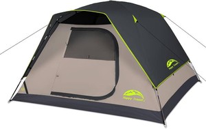 Happy Travel Camping Tent, 46 Person Dome Tents for Camping with Rainfly  Waterproof Clip Easy Setup Portable Family Tent with Mesh Windows, 20% More Headroom Backpacking Tents for Camping & Hiking