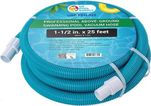 U.S. Pool Supply 1-12 x 25 Foot Professional Above Ground Swimming Pool Vacuum Hose with Swivel Cuff - Removable Cuff, Cut to Fit - Compatible with Filter Pumps, Filtration Systems, Chlorinators