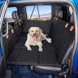 MAXFUT Dog Car Seat Cover for Back Seat,Seat Extender for Full Size Truck  Hard Bottom Dog Hammock,Waterproof,Scratch Resistant Leather,Strong Support,More Rest Space,Truck Back Seat Protector,Black