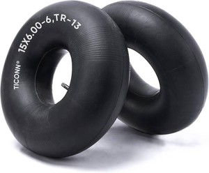 TICONN 15x6.00-6nhs Lawn Mower Tires Inner Tube, 2 Pack Inner Tire Tube for Wheelbarrow Tires, Replacement Tube with TR-13 Straight Valve Stem for Lawn Mower Tires 15x6.00-6, Wheelbarrows, Wagons