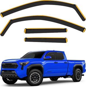 in-Channel Rain Guards for 2024-2026 Toyota Tacoma Double Cab  Shatterproof Side Window Deflectors, Window Visors, All-Weather, UV Protection, Polycarbonate, 4-Piece Set