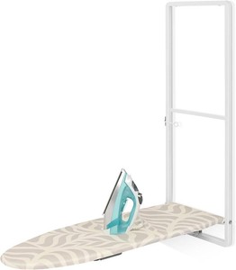KINGBOARD Over the Door Ironing Board, 36 x 12 Iron Board with Iron Storage  Safety lock, Compact foldable Ironing board suitable for laundry rooms, bedrooms, dormitories and small spaces, White