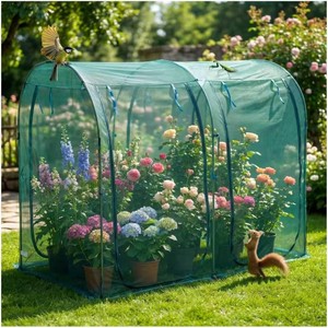 8.2x4x6 Crop Cage for Garden, Large Tunnel Plant Netting Cover,4 Roll-Up Zipper Door Garden Cage,Bug Netting Cover for Vegetables &Fruits,Durable Raised Garden Ded Covers Garden Netting