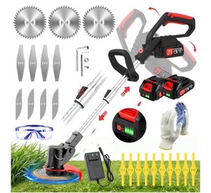 21V Electric Weed Wacker Cordless Electric Weed Wacker Eater with 2  4.0Ah Batteries & Charger Lightweight Grass Trimmer Weed Cutter Suitable for Garden & Yard Lawn Care