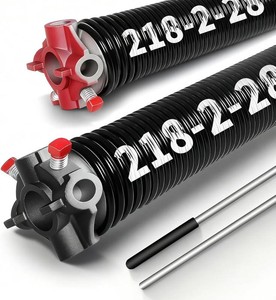 Pair of 2 Garage Door Torsion Springs 0.218X2X28  With Non-Slip Winding Bars