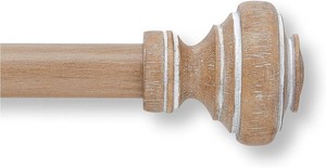 MODE Farmhouse Oak Curtain Rod, Doorknob Finial - 36 to 72  Strong 1-18 diameter adjustable steel rod and brackets, Easy to Install, Mounting Hardware Included, Supports 22 lb