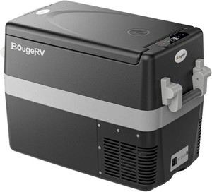 $220 BougeRV 12V Refrigerator 42 Quart, Electric Car Cooler with MAXECO Mode  1224V DC, 45dB Quiet, -450 F, 3-level Battery Protection for Truck, RV, Camping, Use as freezer or refrigerator