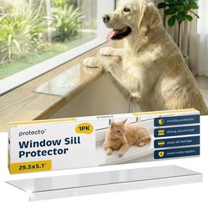 PROTECTO Window Sill Protector from Dogs & Cats, 29.5 x 5.1 in  Clear Window Guards from Cats Scratching, Chewing & Clawing - Keep Your Sills Smooth & Paws Safe - Strong Window Sill Cover