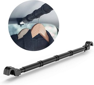 Car Clothes Hanger Bar, Expandable Vehicle Clothing Rack  Heavy Duty Metal and Rubber Grips